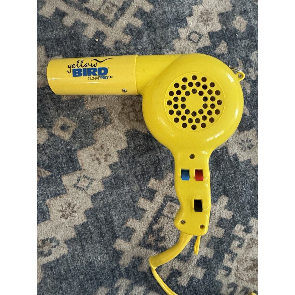 Vintage Yellow Bird Hair Dryer Conair Pro Yellow Tested & Working Retro